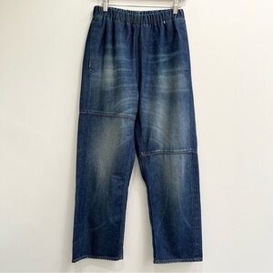 Maison Martin Margiela Pull On Wide Leg Jeans Elastic Waist Cotton Unisex 40